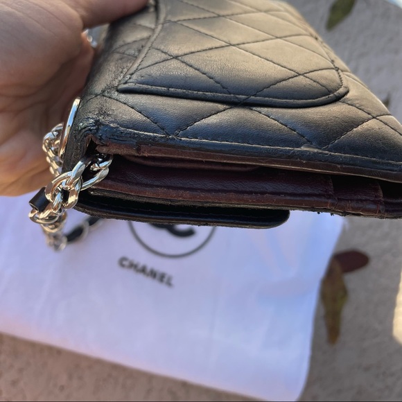 COPY - Chanel Matelassé Flap Wallet on Double Chain/w Silver Fixtures & Dust Bag - Picture 9 of 16
